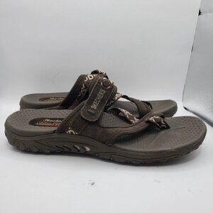 Skechers Outdoor Lifestyle SN-40798 Sandal Women's Sz 9 Brown Leather Thong